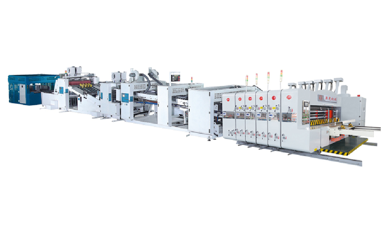 Vacuum transfer high speed automatic flexo printer slotter die-cutter&folder gluer strapping product